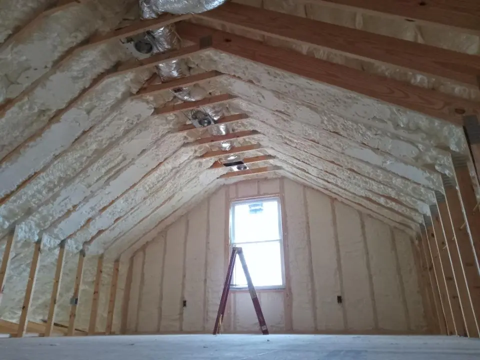 Spray foam roofing application for Crawl Space Insulation project in Bartonville
